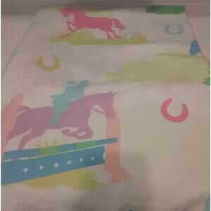 Company Kids Pastel Equestrian Twin Flat Sheet Summer Cool Fun